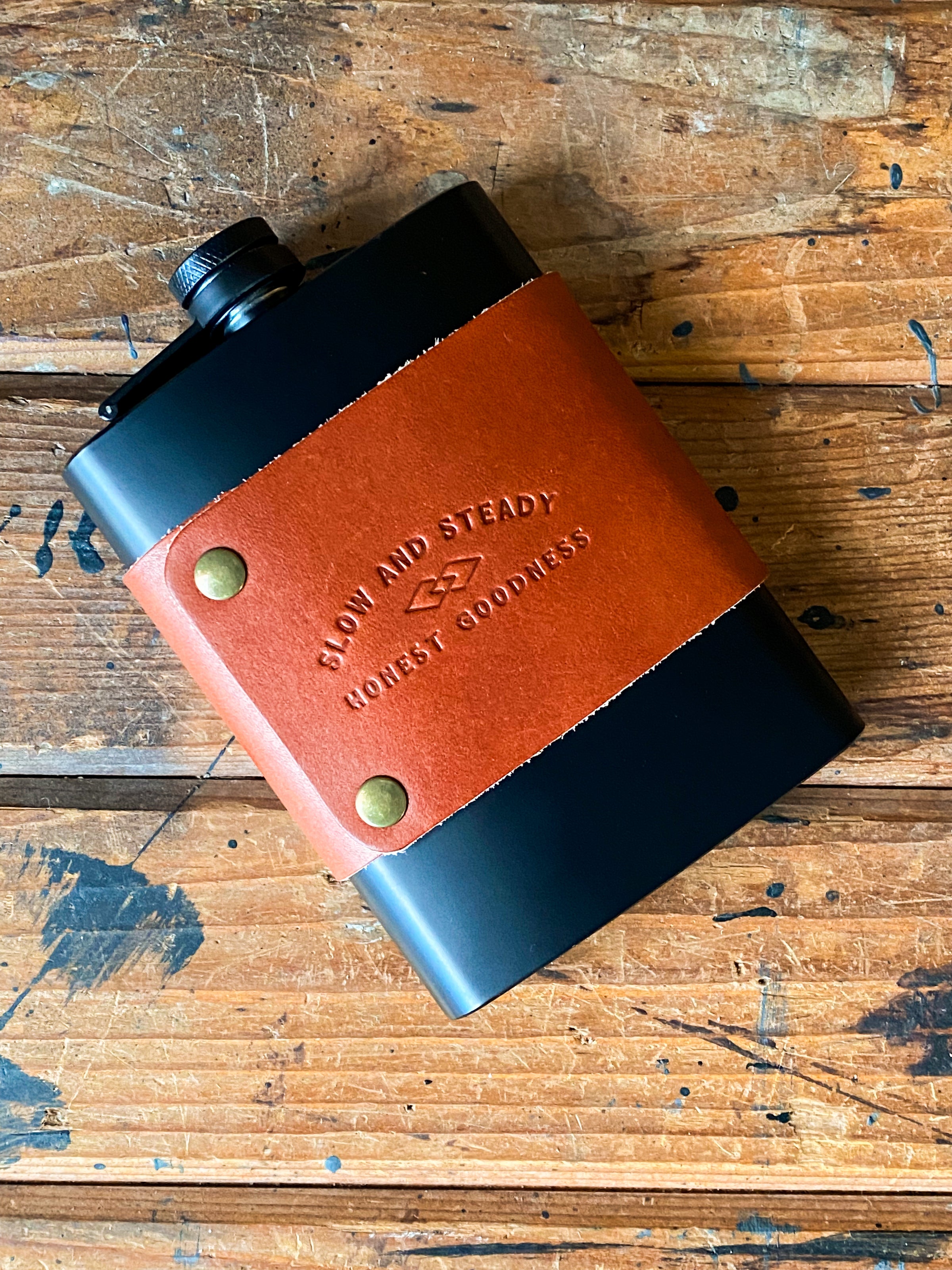 Leather Wrapped Flask | Gemini Handmade