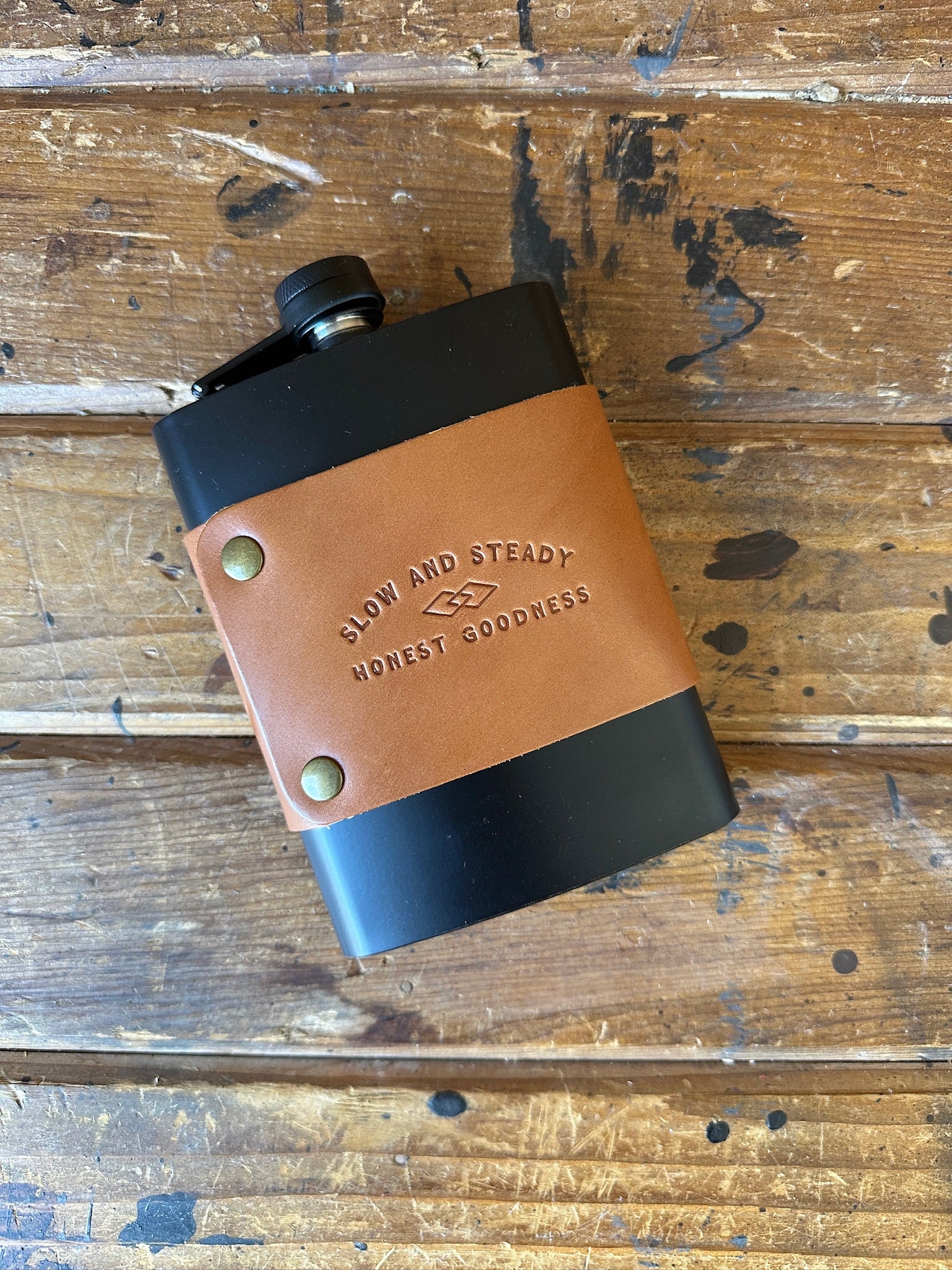 Leather Wrapped Flask | Gemini Handmade