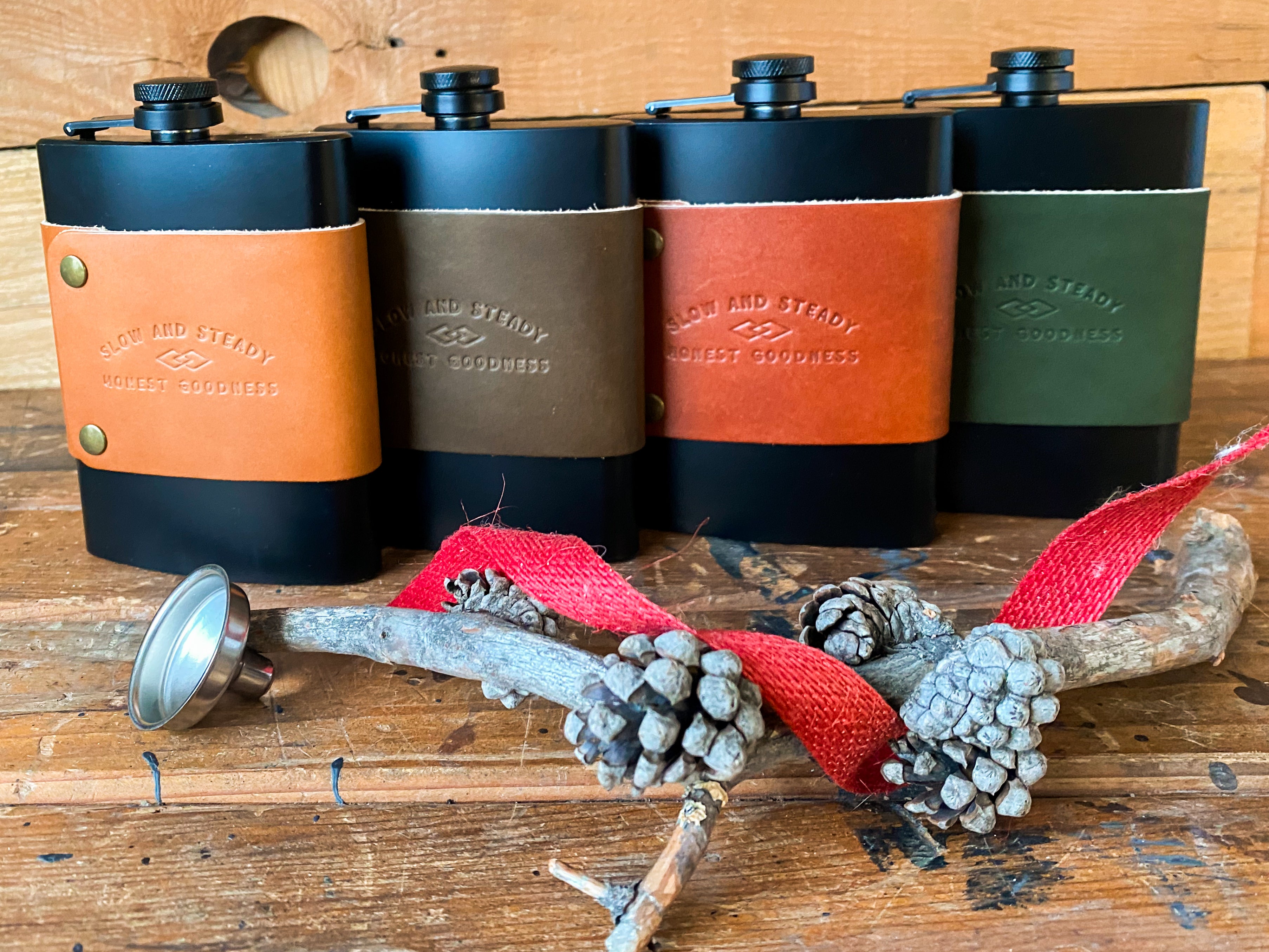 Leather Wrapped Flask | Gemini Handmade