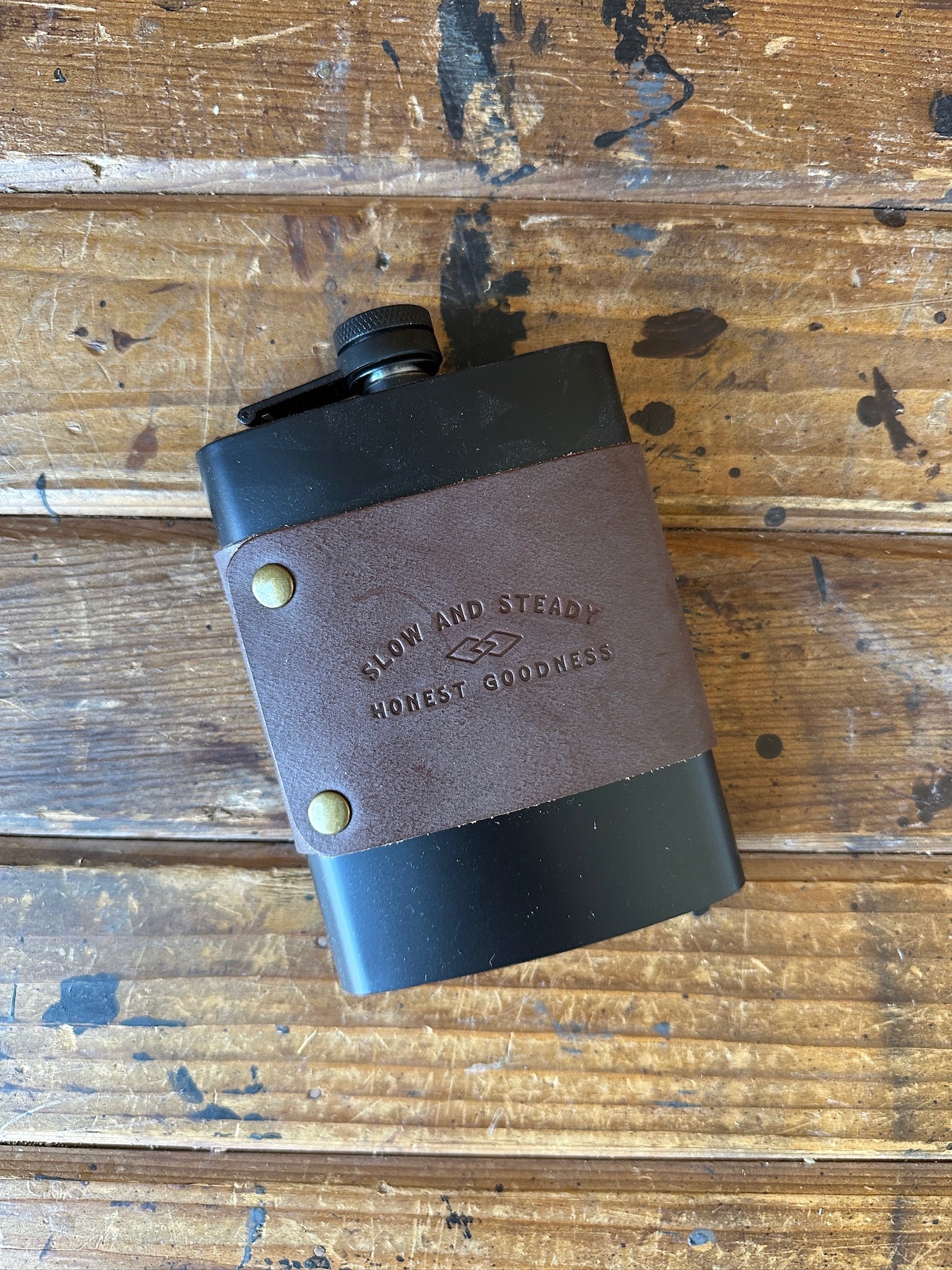 Leather Wrapped Flask | Gemini Handmade
